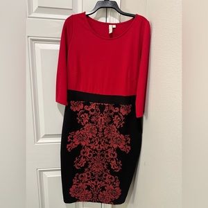 BODY Flirt Midi Dress Black & Red Dress NWOT Size: 42 EU